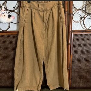 Free People Tan Wide-Leg Chinos